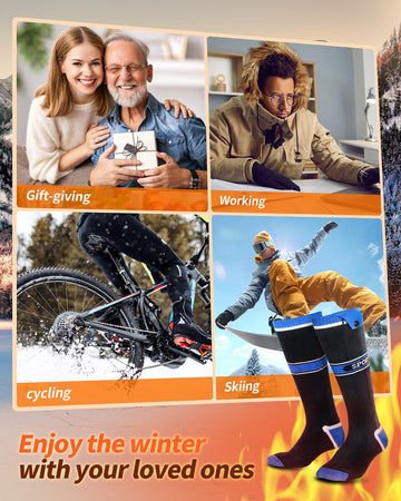 Bopoid heated socks ideal for hunting, skiing, or winter outdoor adventures.