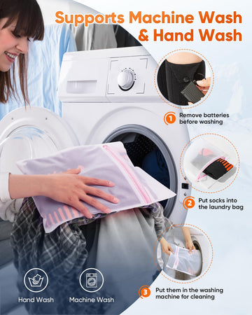 Bopoid heated socks are machine-washable after removing batteries.