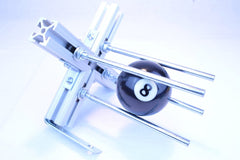 BORED? PARACORD! X Jig demonstrates 1 inch ball setup for versatile monkey fist projects.