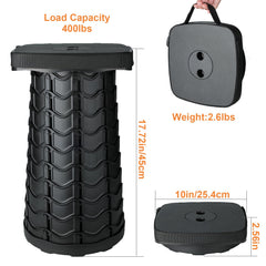 Boreeman collapsible stool extended height demonstrates adjustable seating for camping or indoor use