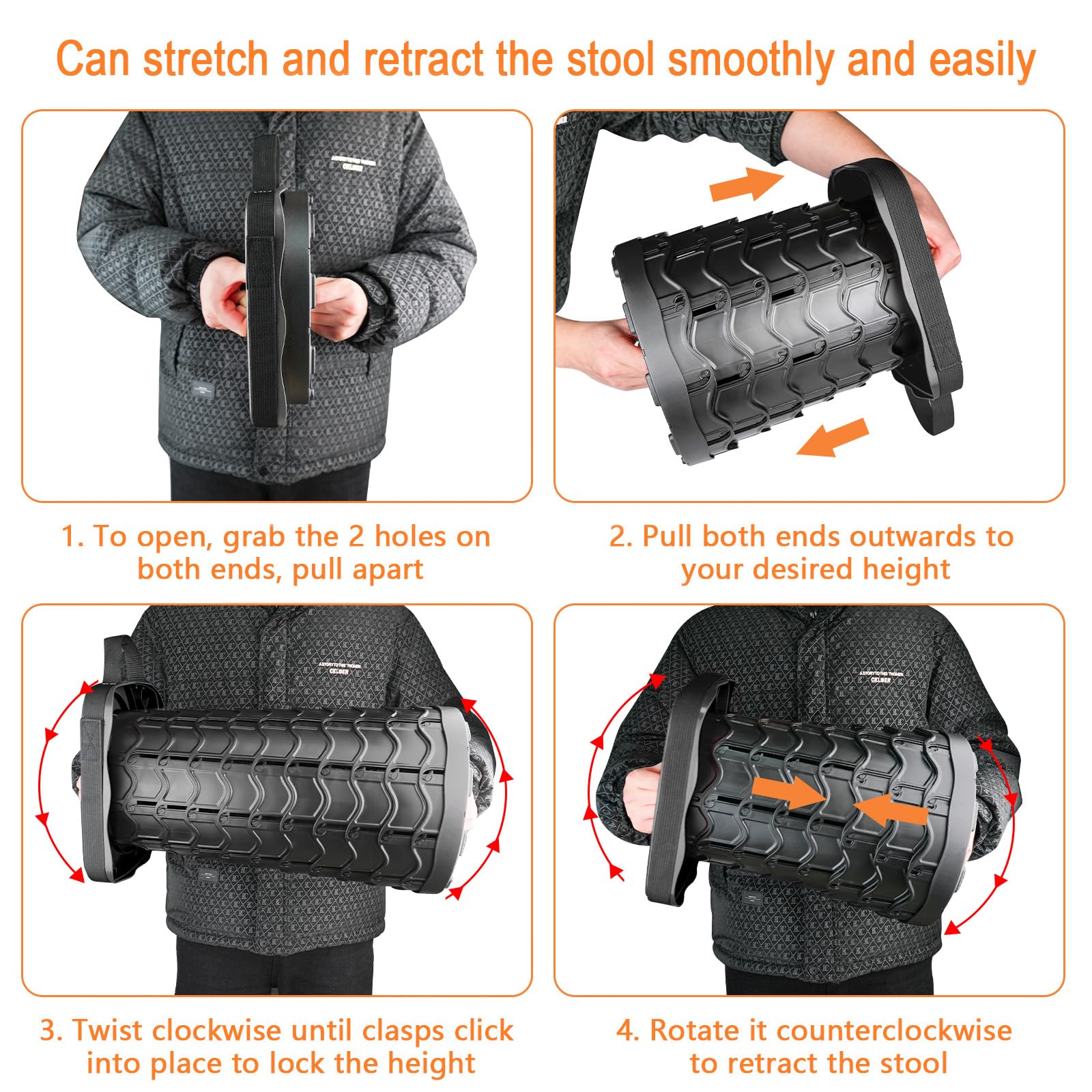 Boreeman collapsible stool self-open prevention highlights safe setup during outdoor activities