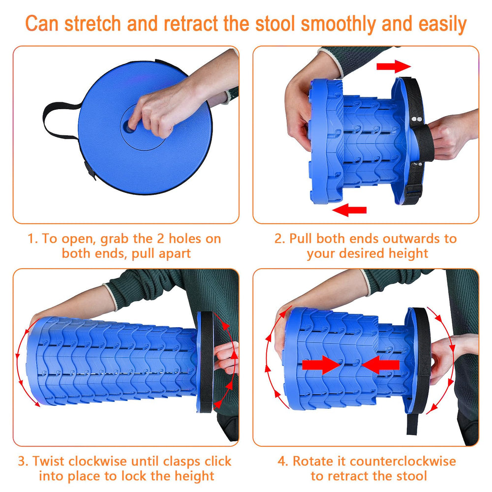 Boreeman folding stool camping usage image highlights practical seating at campsite.
