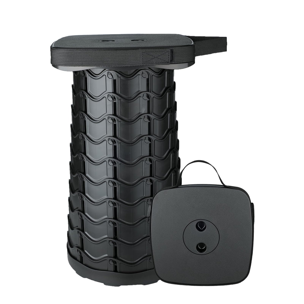 Boreeman upgraded collapsible stool, square top offers reliable seating for camping and fishing