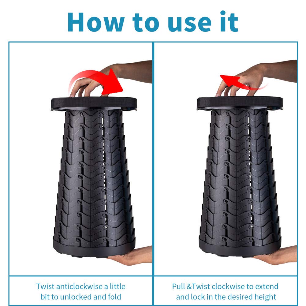 Boreeman self-open prevention caps on folded stool