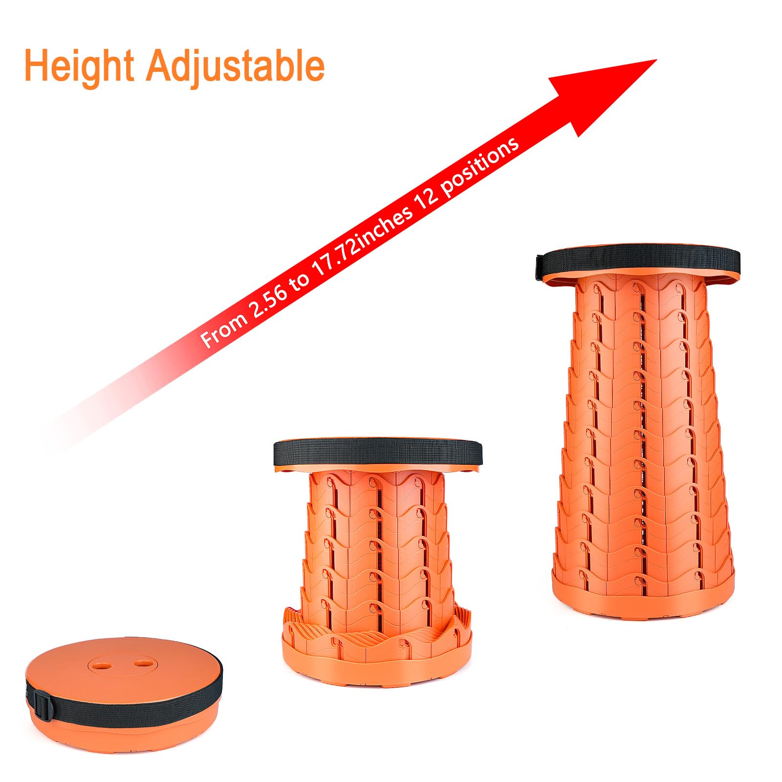 Boreeman Upgraded Folding Stool tilt-resistance design offers stable seating outdoors.