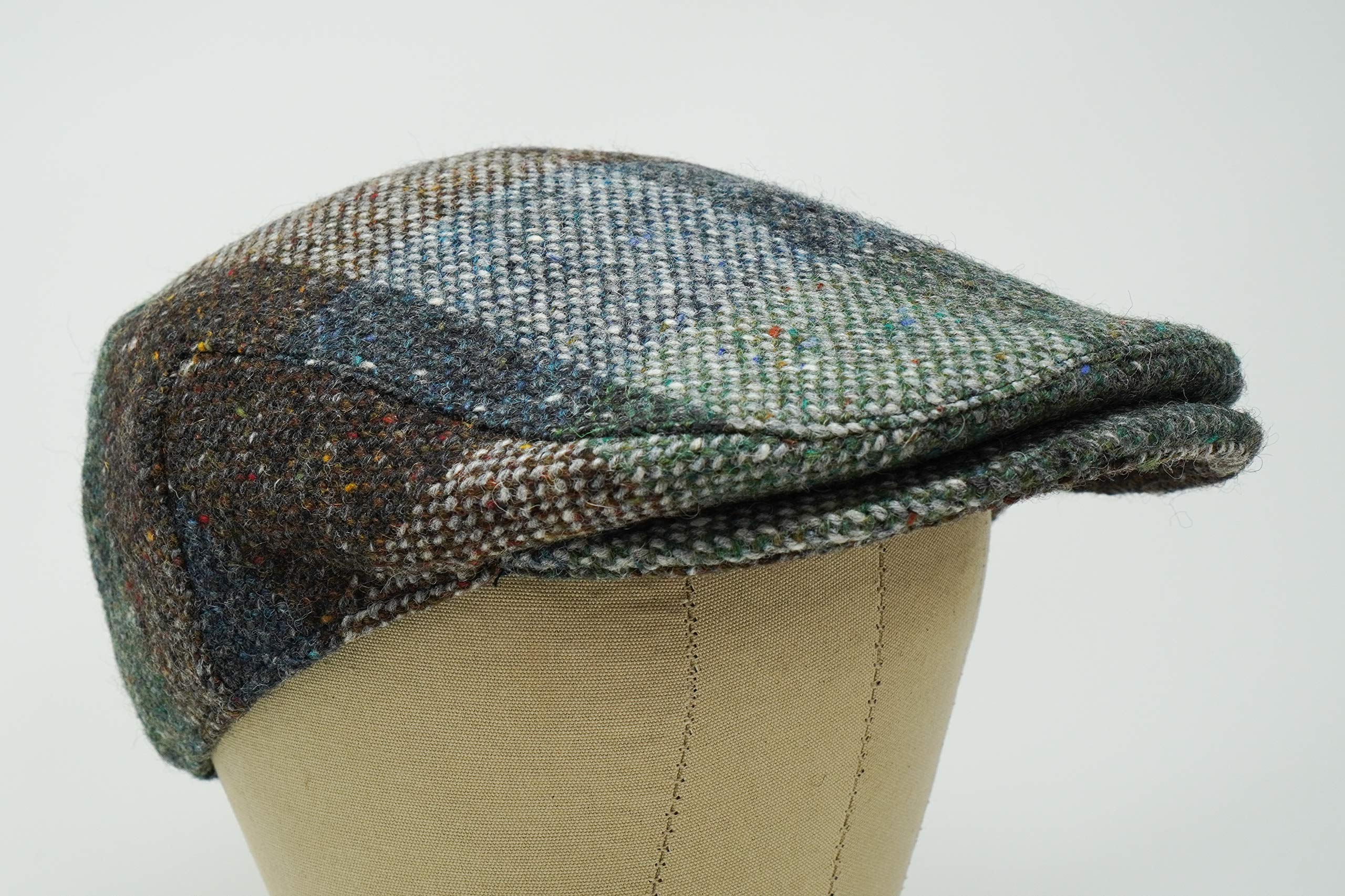 Galway patchwork tweed cap quilted lining close up indicating comfort