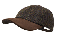Borges & Scott Munro cap front view highlighting Harris Tweed and structured form for refined outdoors use