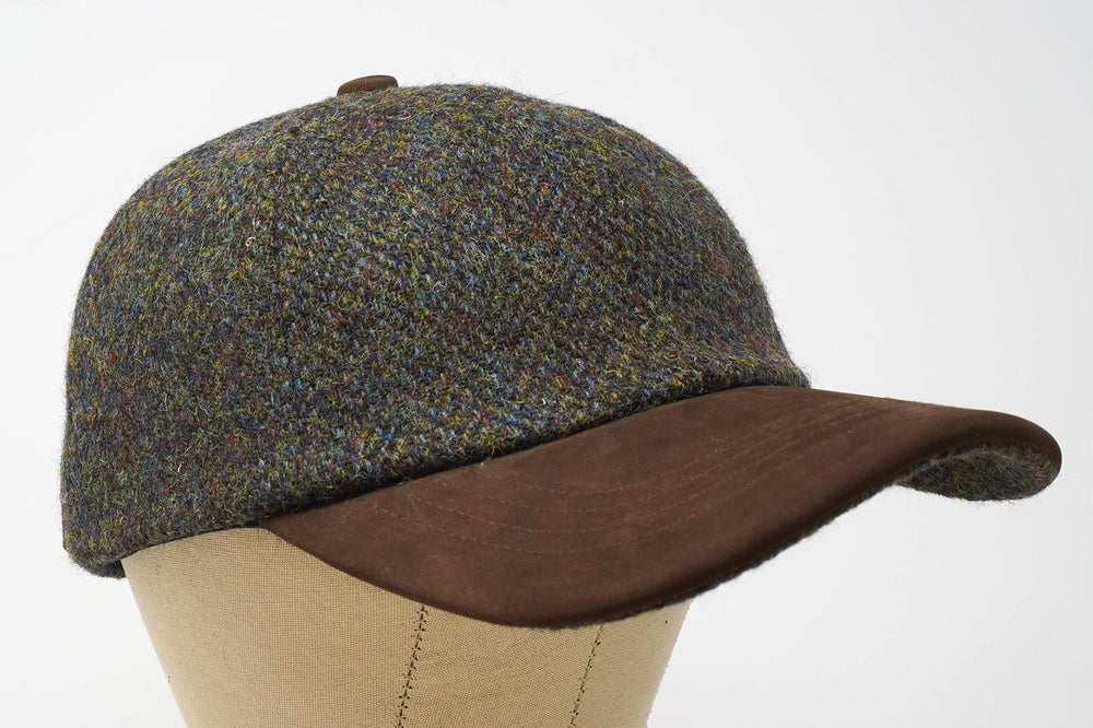 Borges & Scott Munro cap side view highlighting nubuck leather and classic fit