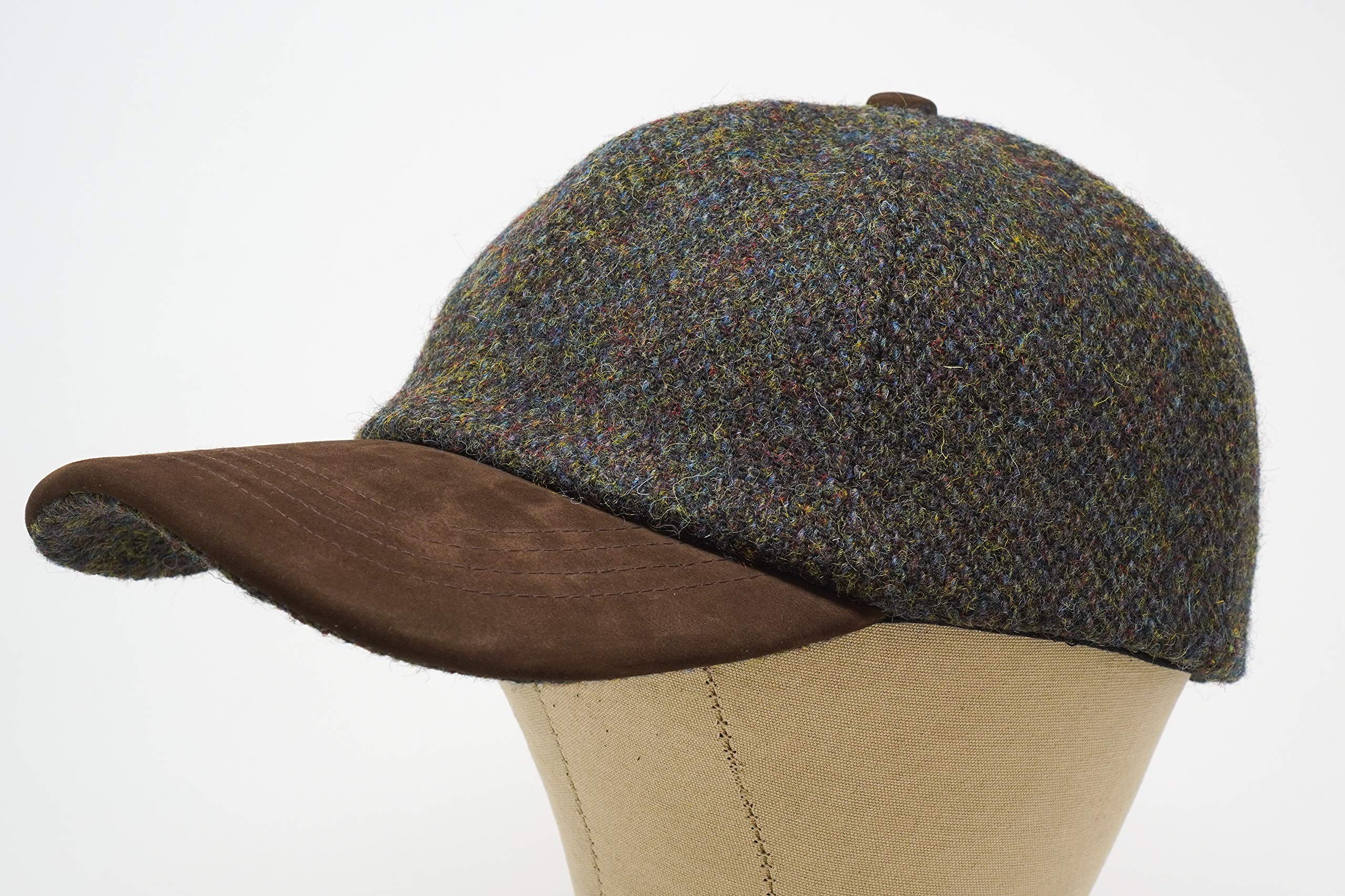 Munro cap leather adjustment buckle close-up for comfortable fit