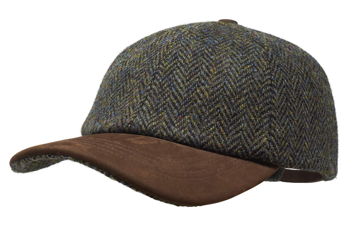 Borges & Scott Munro cap front view with Harris Tweed for weather-ready style.