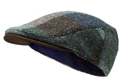 Borges & Scott Sloan patchwork tweed cap with Nubuck brim for stylish warmth.