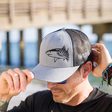 Born of Water tiger shark trucker hat back mesh detail for breathable comfort
