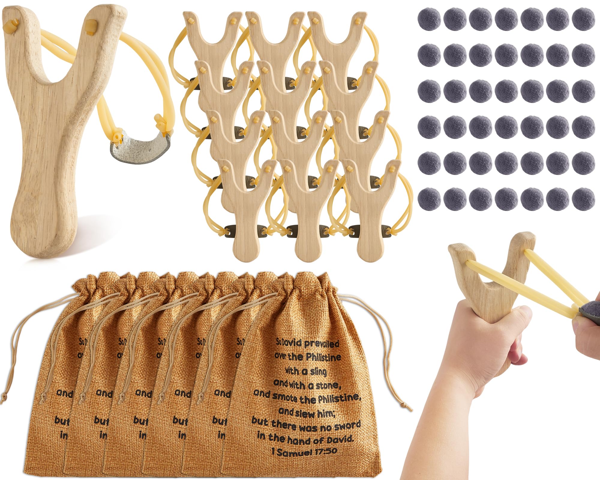 Bornerwhite David and Goliath slingshot kit with wooden frame for classroom activities.