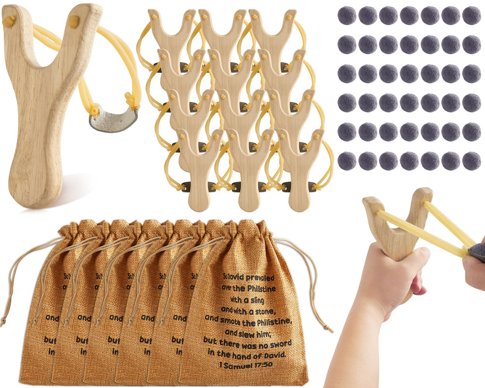 Bornerwhite David and Goliath slingshot kit with wooden frame for classroom activities.