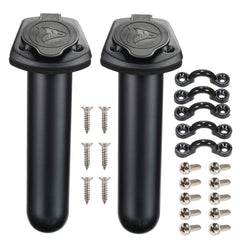 Borogo 2-pack kayak deck flush mount rod holders installed on a boat