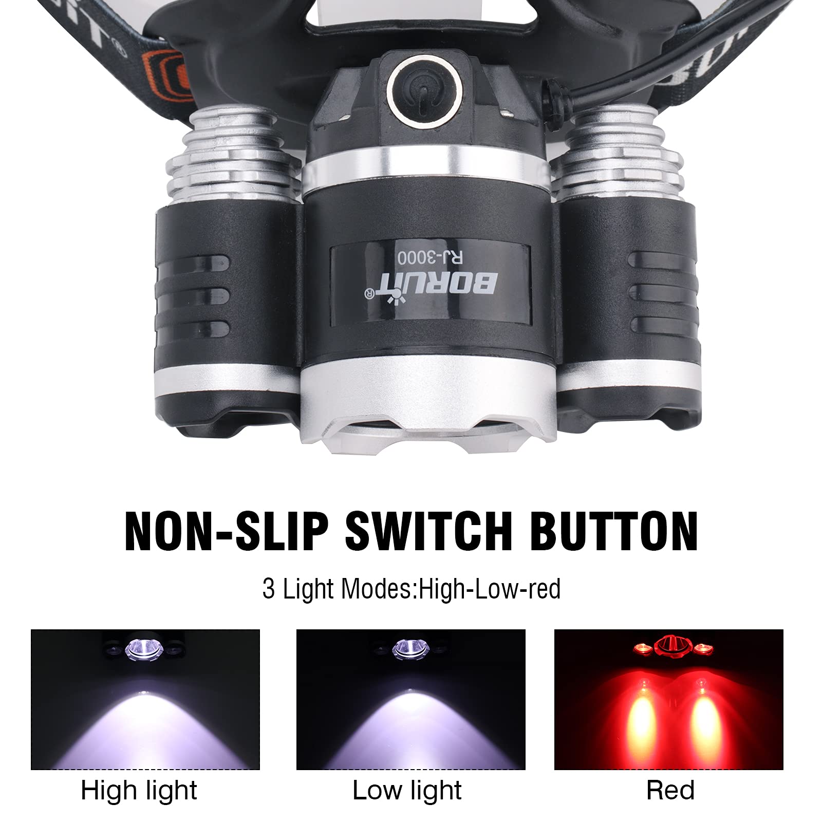 BORUIT RJ-3000 red-light version preserves night vision for night fishing