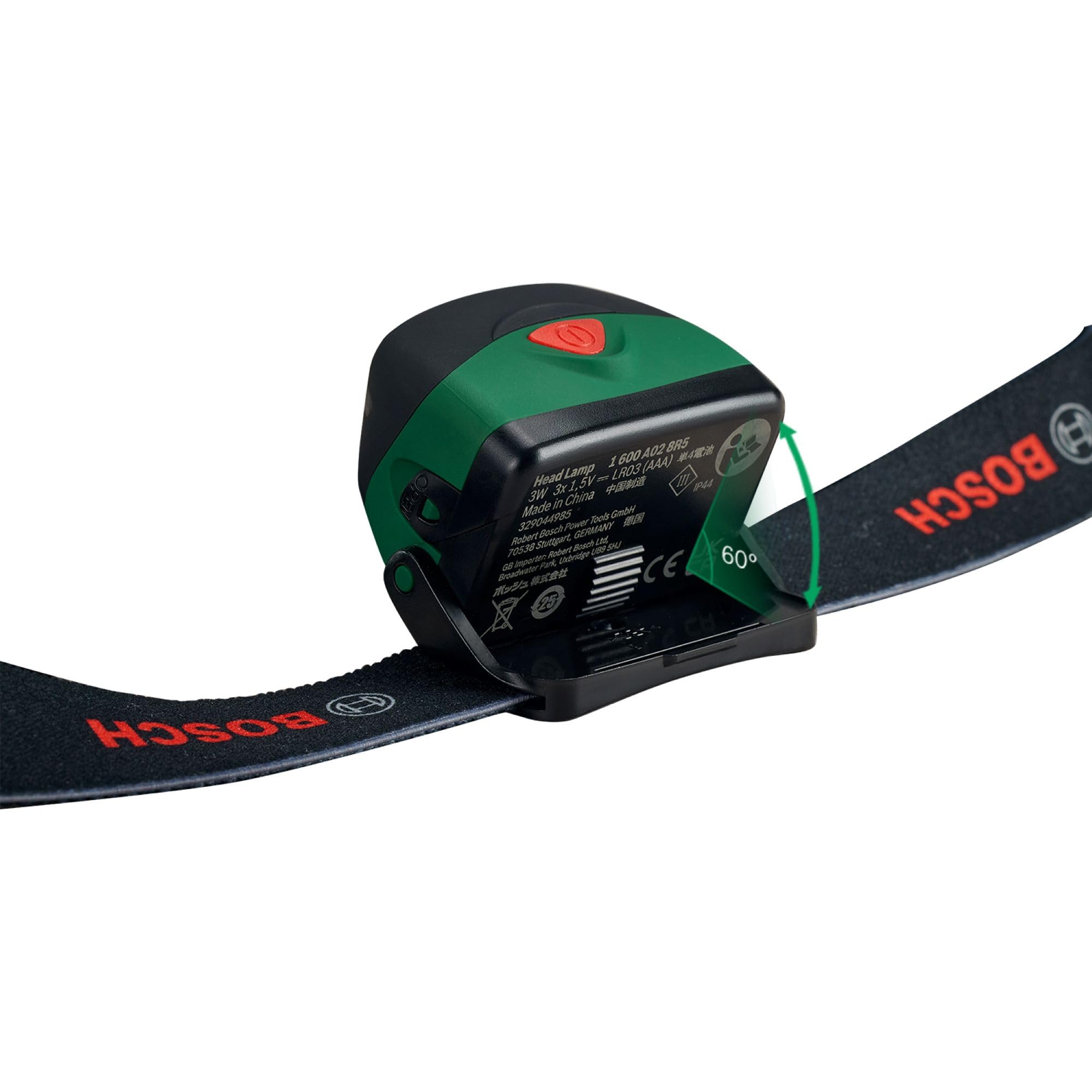 Bosch Head Lamp tilt-60-degree for precise light direction during DIY.