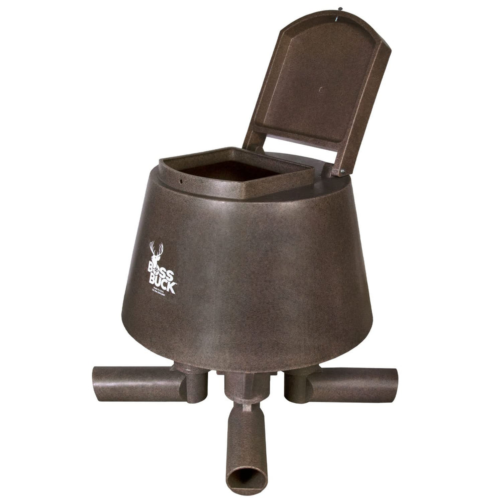 Boss Buck post feeder lid with ventilation helps keep feed fresh