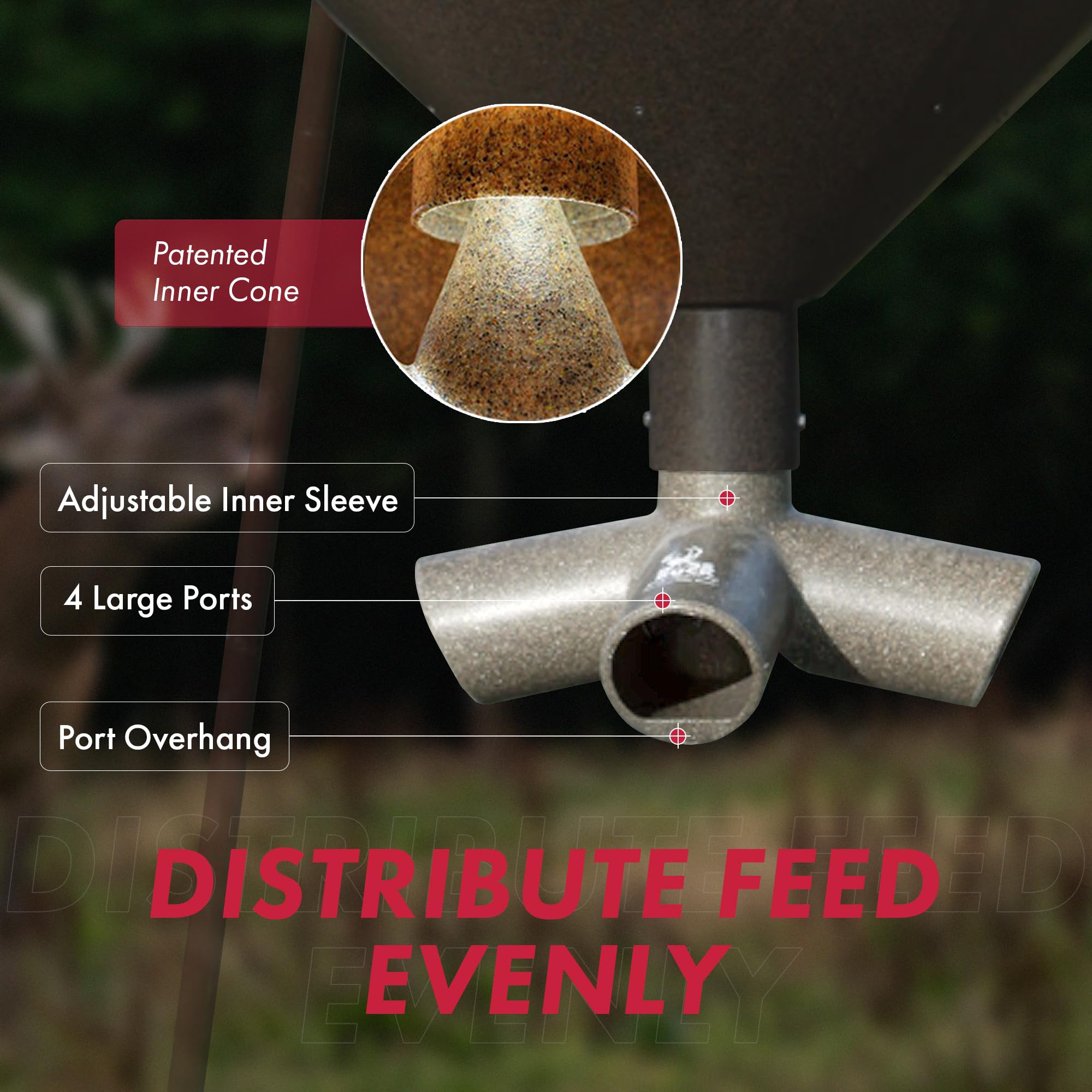 Boss Buck gravity head top view highlighting compact, weather-ready design for field use.