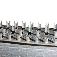 Shark Teeth Deterrent Strips installed on deer feeder legs
