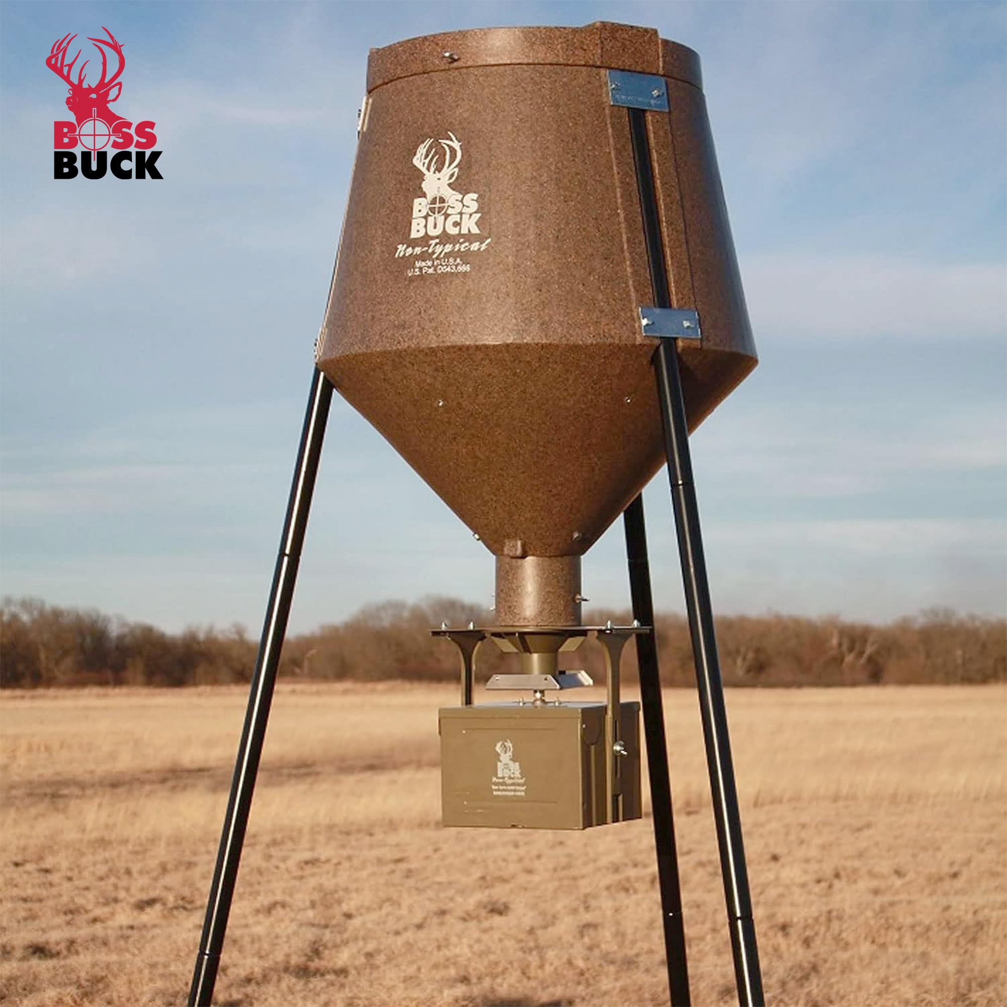 Boss Buck timer holder keeps feeding schedule visible.