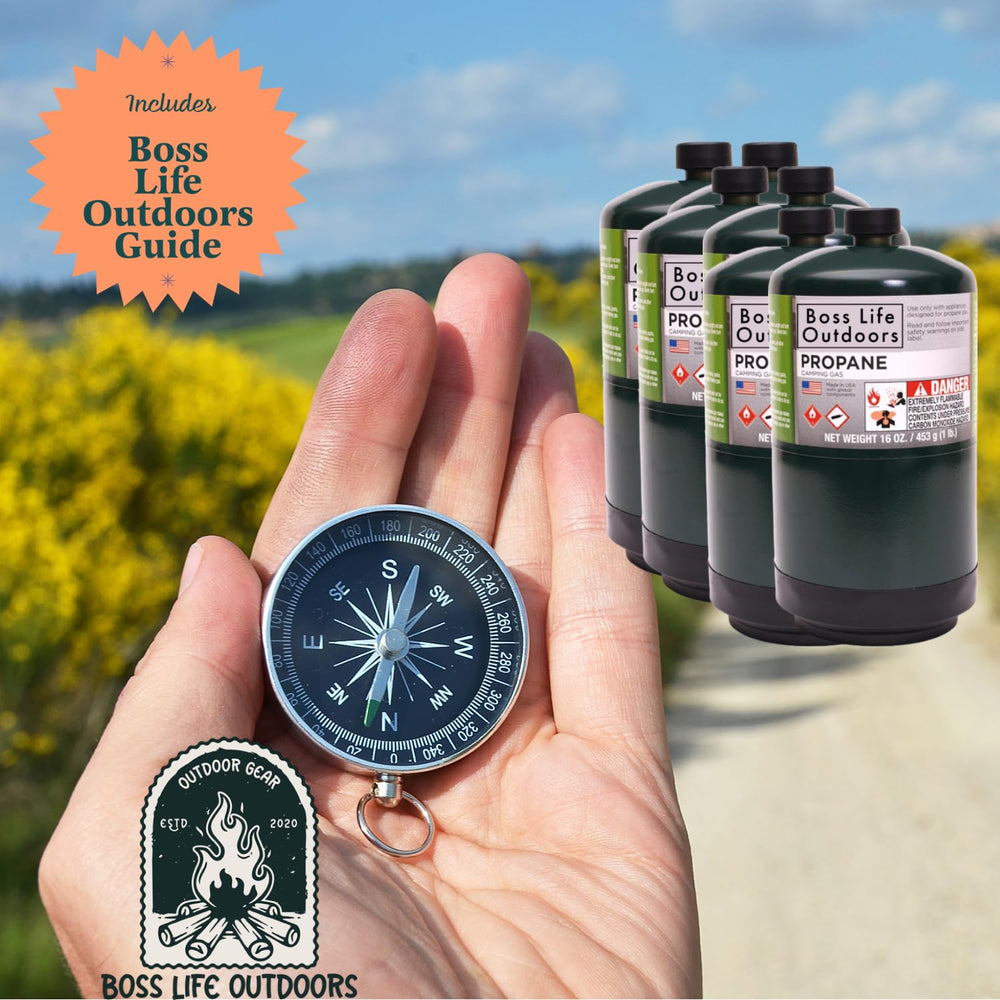 Boss Life Outdoors steel propane cylinders designed for rugged outdoor use