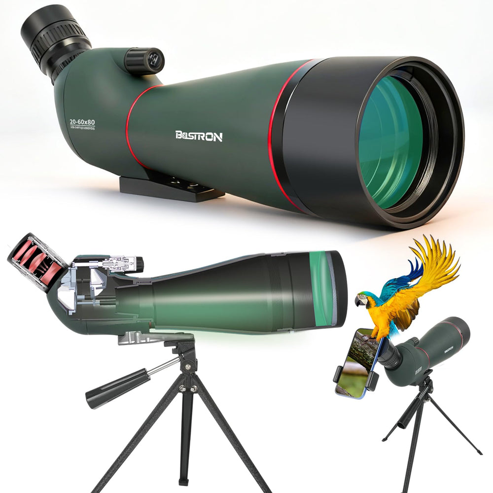 BOSTRON 20-60x80 spotting scope side-angle view for expansive field observation