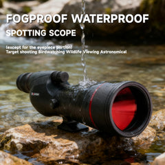 BOSTRON spotting scope 75x zoom dial emphasizing precise distant-target focus