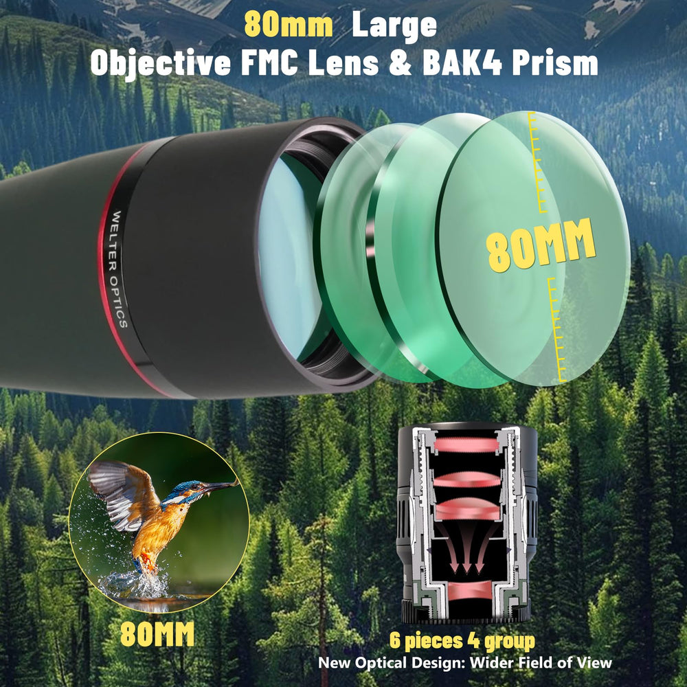 BOSTRON spotting scope with BAK4 prisms for clear outdoor viewing