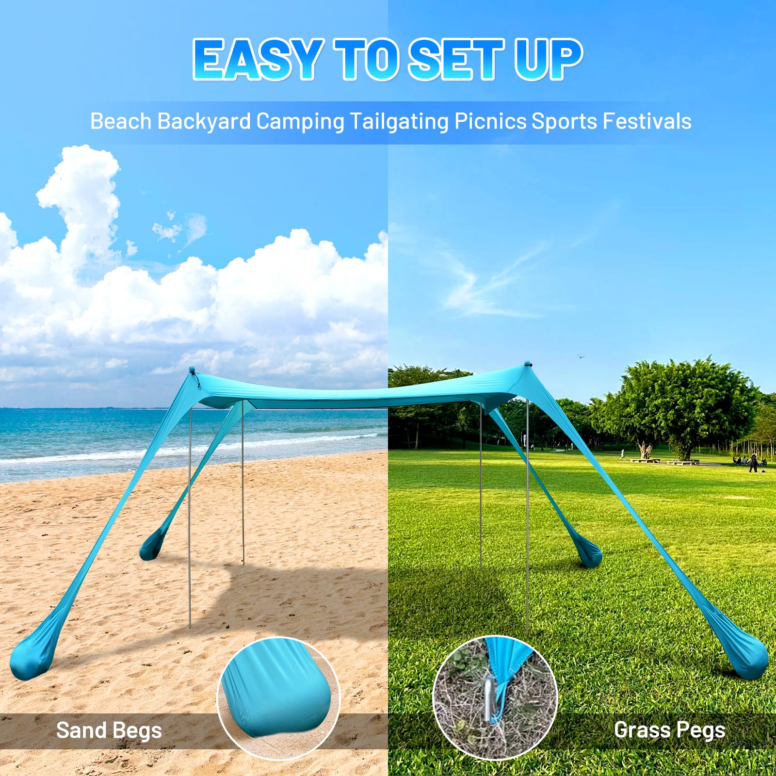 BOTINDO easy-install design with pull-out poles for solo setup.