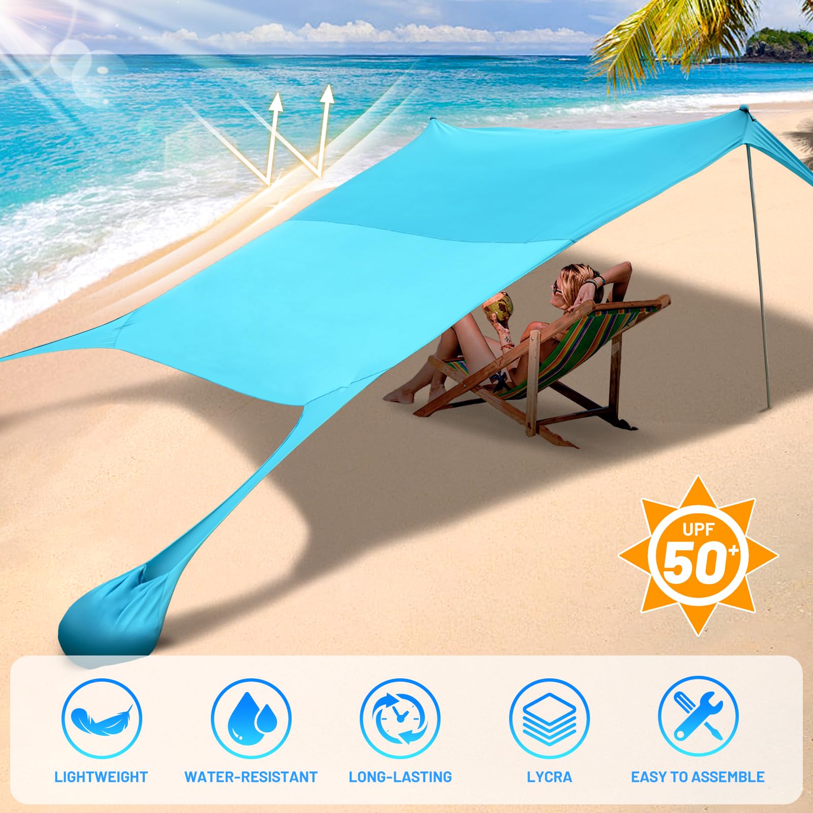 BOTINDO portable carry bag keeps beach shade kit organized and ready.