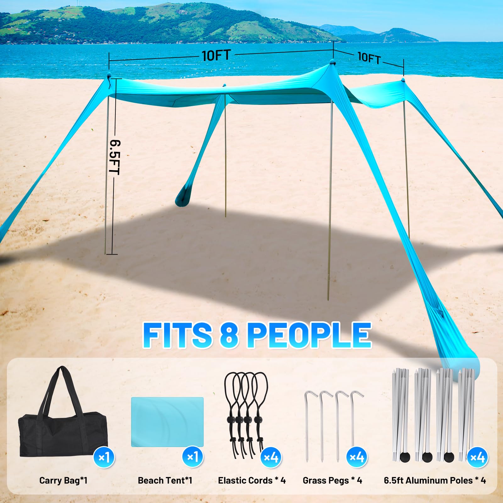 BOTINDO sand-anchored windproof tent for beach winds and stable shade.