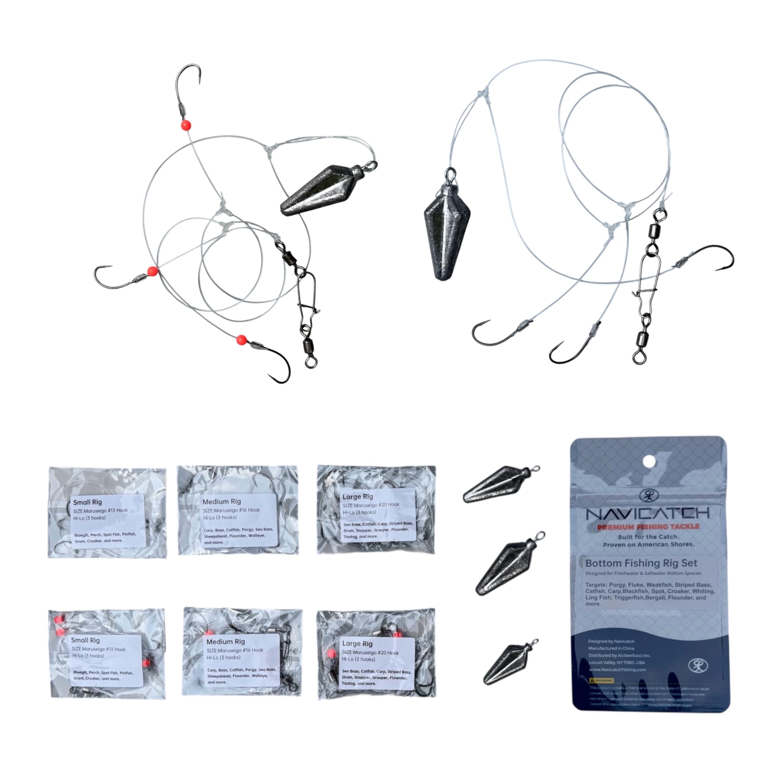 USA-designed bottom fishing rig kit main image showing full kit