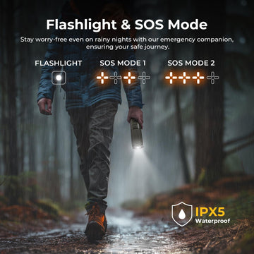 BougeRV IPX5 waterproof camping light withstands rain and splashes