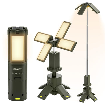 BougeRV camping light with telescopic extend reaches high corners for tents and campsites
