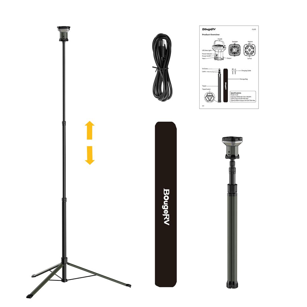 BougeRV CL03 8000mAh battery powers extended camping nights