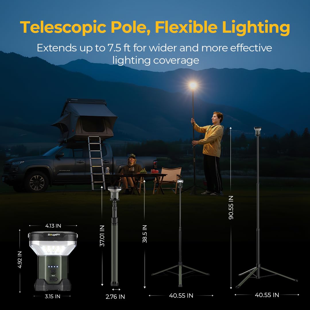 BougeRV CL03 82ft beam reaches distant corners for visibility