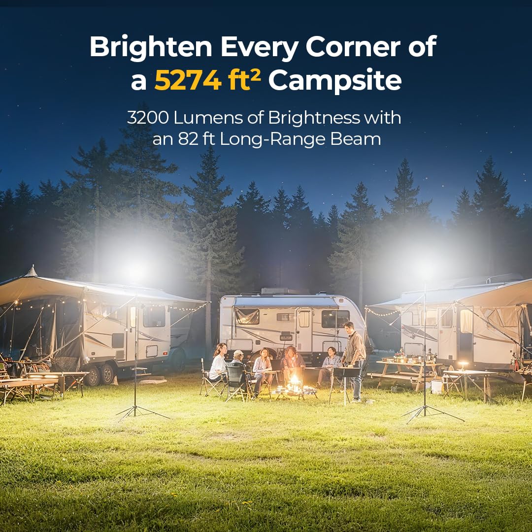 BougeRV CL03 wide beam delivers 3200 lumens for large campsite illumination