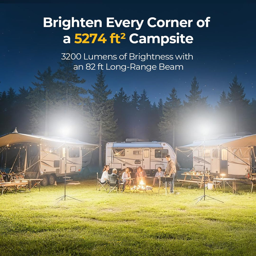 BougeRV CL03 wide beam delivers 3200 lumens for large campsite illumination