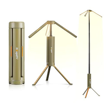 BougeRV telescopic camping light extended height for bright campsite illumination.