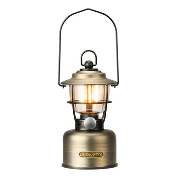 BougeRV VL01 lantern emits warm tungsten glow for cozy campsite ambience.