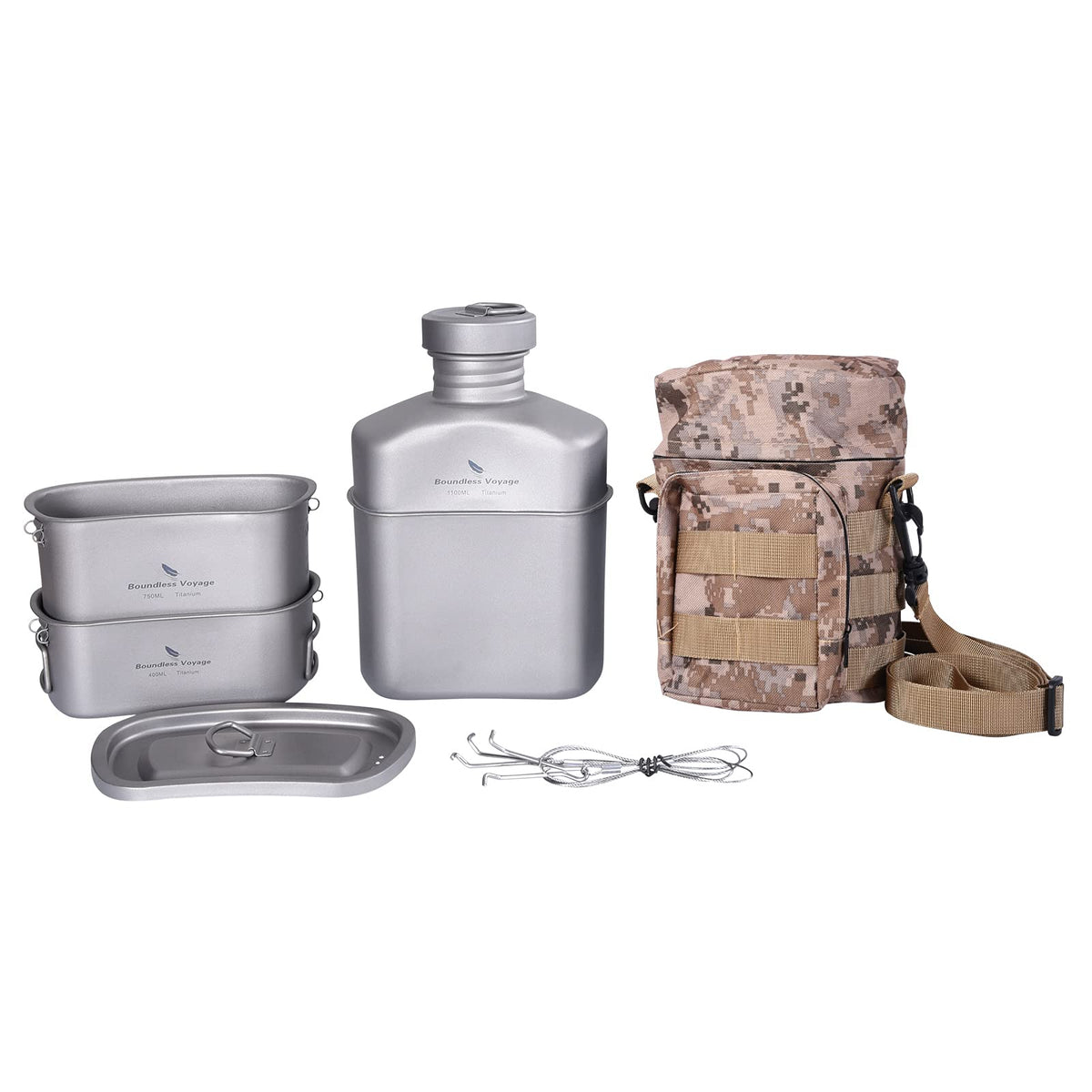 Boundless Voyage 1100ml titanium canteen for easy hydration on hikes