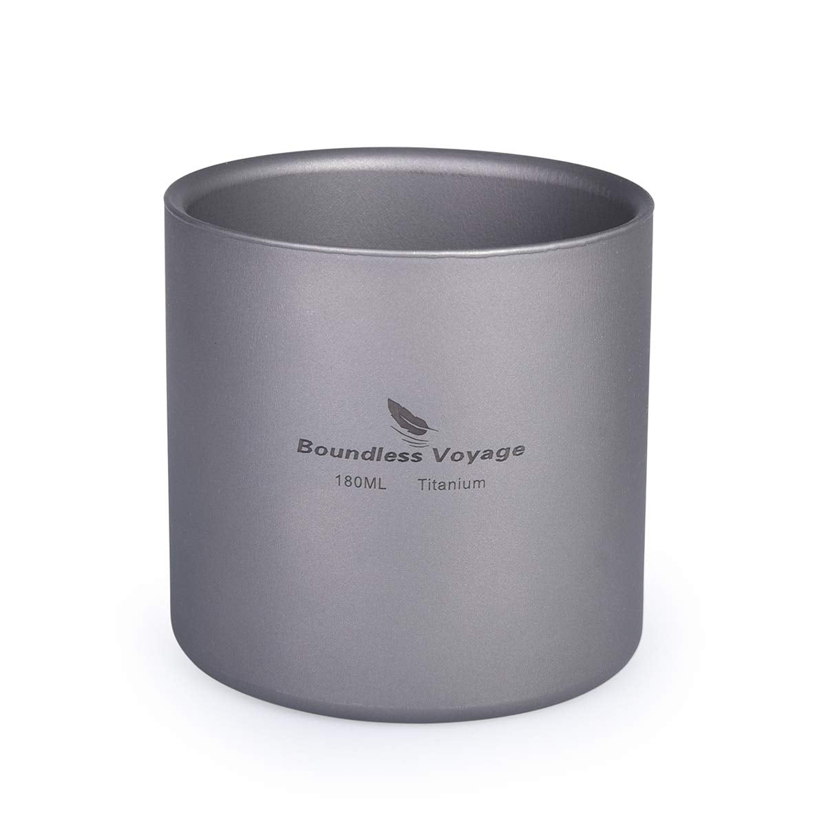 Boundless Voyage 3-in-1 titanium cup assembled, nestable for compact storage.