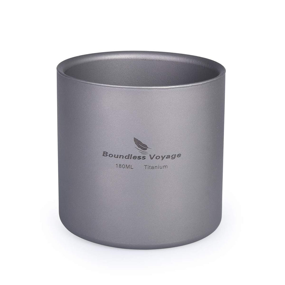 Boundless Voyage 3-in-1 titanium cup assembled, nestable for compact storage.