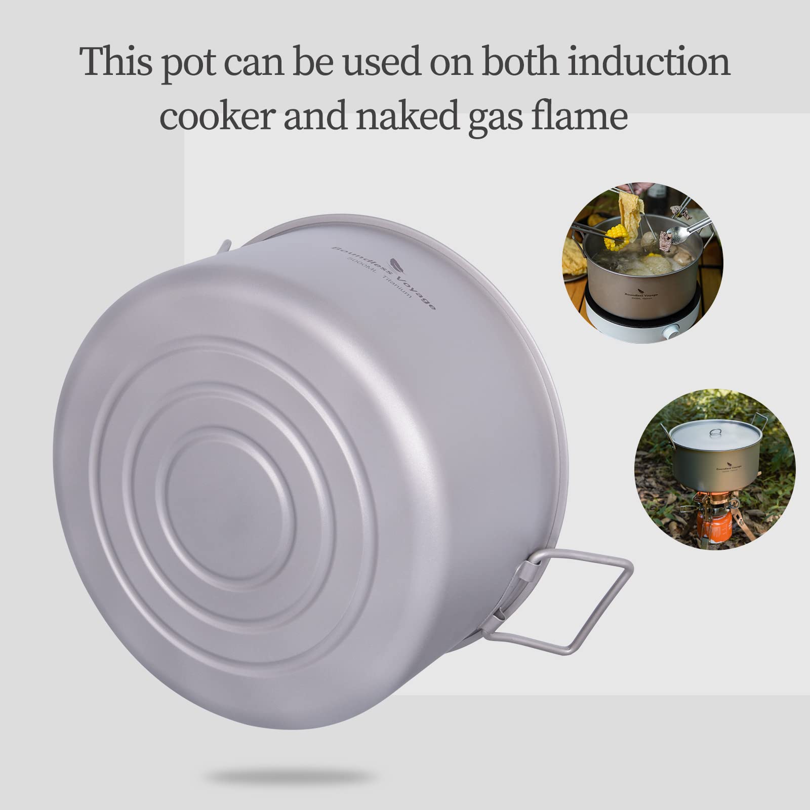 Boundless Voyage titanium pot with embedded lid reduces splashes and spills