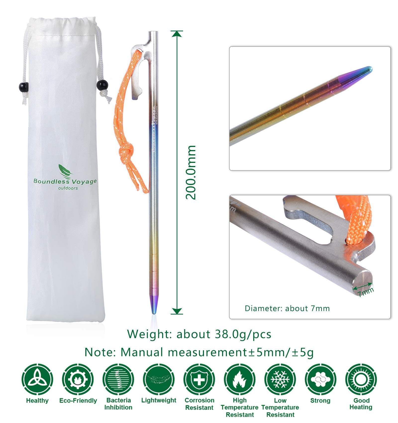 Boundless Voyage 6pcs pack delivers versatile camping stakes for emergencies.