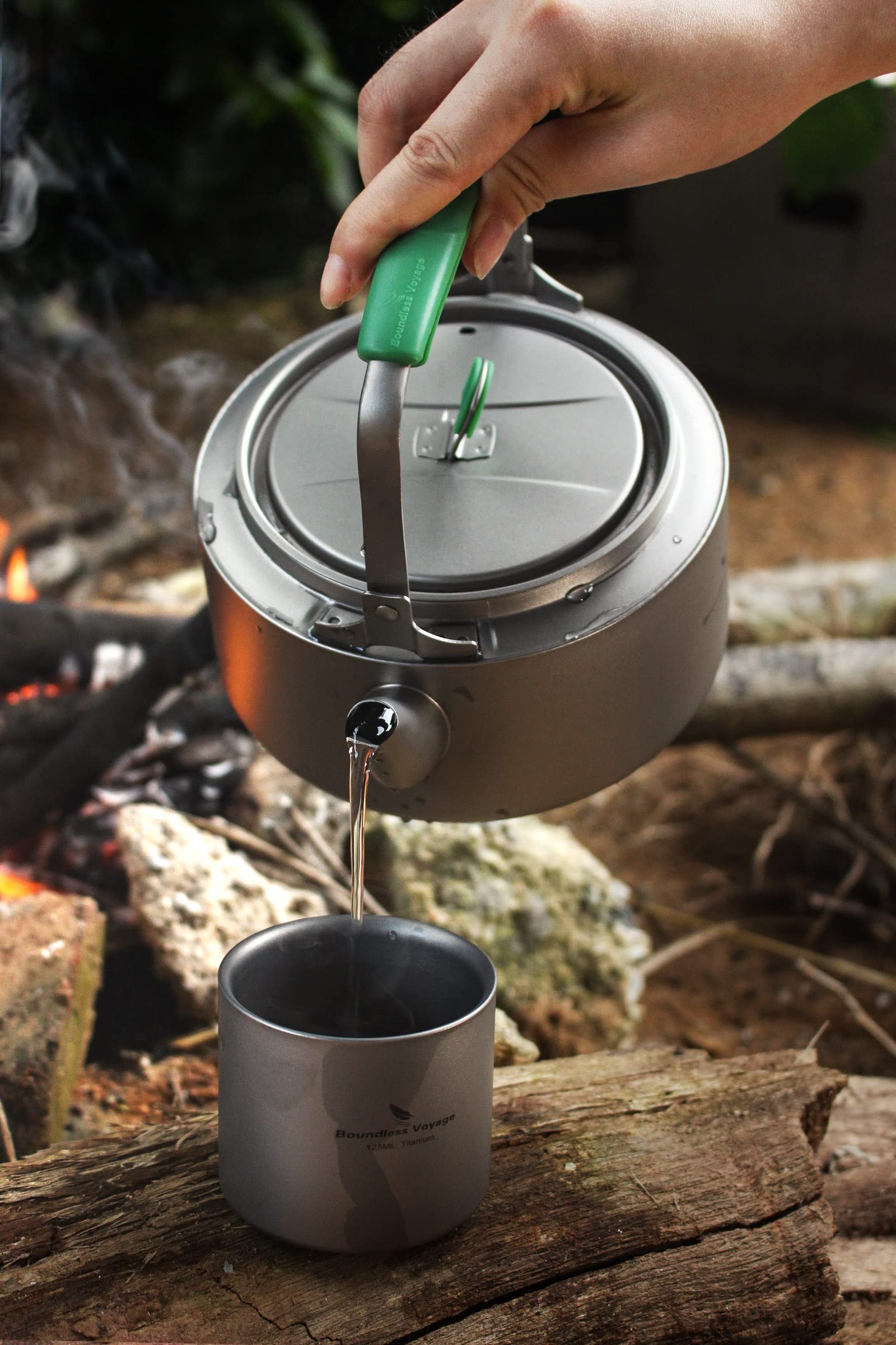 Boundless Voyage camping kettle designed for hiking, trekking and travel.