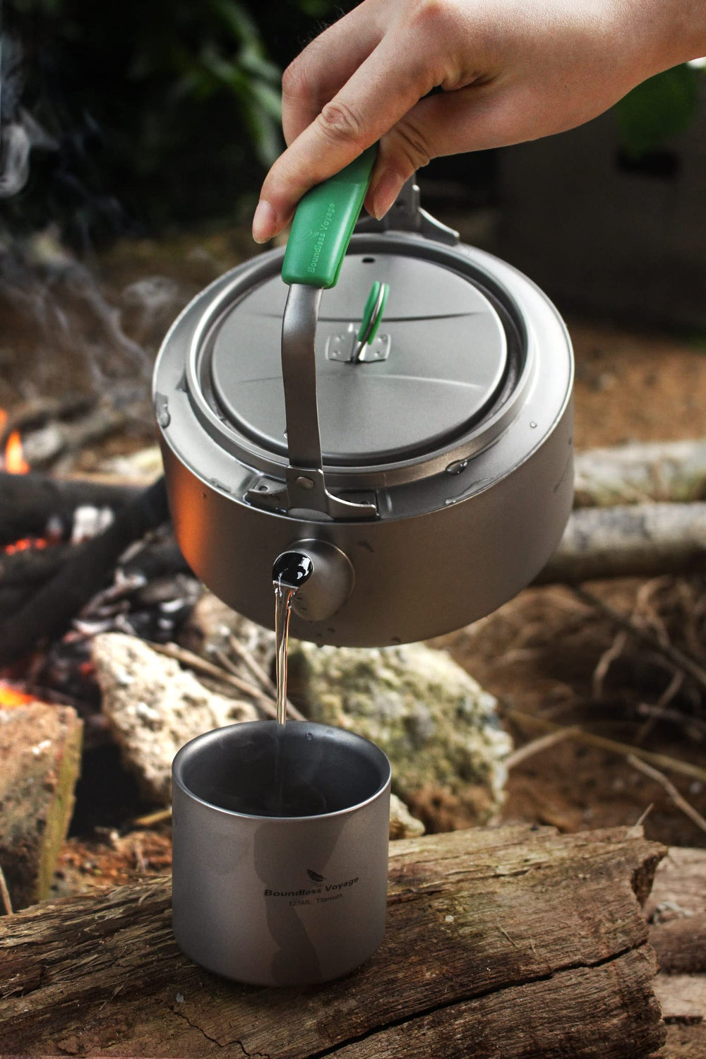 Boundless Voyage camping kettle designed for hiking, trekking and travel.