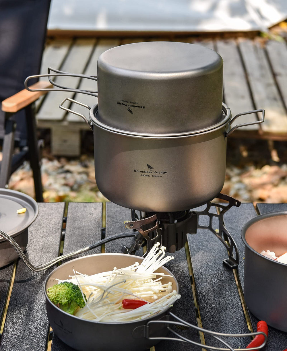 Boundless Voyage nested storage keeps cookware compact for travel.