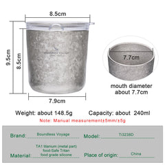 Boundless Voyage lid on titanium cup, BPA/BPS-free and travel-friendly.